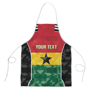 Ghana Football Custom Apron Go Black Queens Kente Pattern