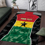 Ghana Football Custom Area Rug Go Black Queens Kente Pattern