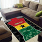 Ghana Football Custom Area Rug Go Black Queens Kente Pattern