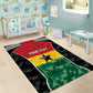 Ghana Football Custom Area Rug Go Black Queens Kente Pattern