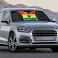 Ghana Football Custom Auto Sun Shade Go Black Queens Kente Pattern