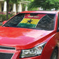 Ghana Football Custom Auto Sun Shade Go Black Queens Kente Pattern