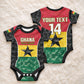 Ghana Football Custom Baby Onesie Go Black Queens Kente Pattern