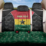 Ghana Football Custom Back Car Seat Cover Go Black Queens Kente Pattern