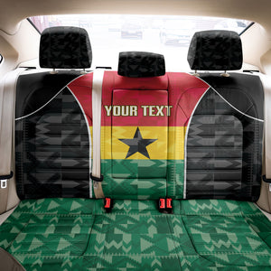 Ghana Football Custom Back Car Seat Cover Go Black Queens Kente Pattern