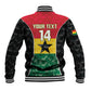 Ghana Football Custom Baseball Jacket Go Black Queens Kente Pattern