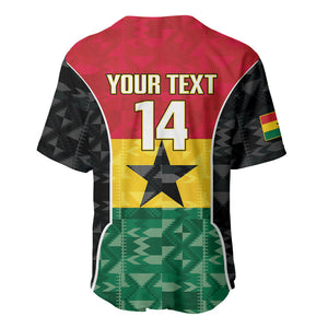 Ghana Football Custom Baseball Jersey Go Black Queens Kente Pattern