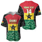 Ghana Football Custom Baseball Jersey Go Black Queens Kente Pattern
