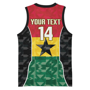 Ghana Football Custom Basketball Jersey Go Black Queens Kente Pattern