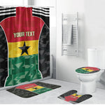 Ghana Football Custom Bathroom Set Go Black Queens Kente Pattern