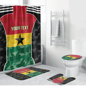 Ghana Football Custom Bathroom Set Go Black Queens Kente Pattern