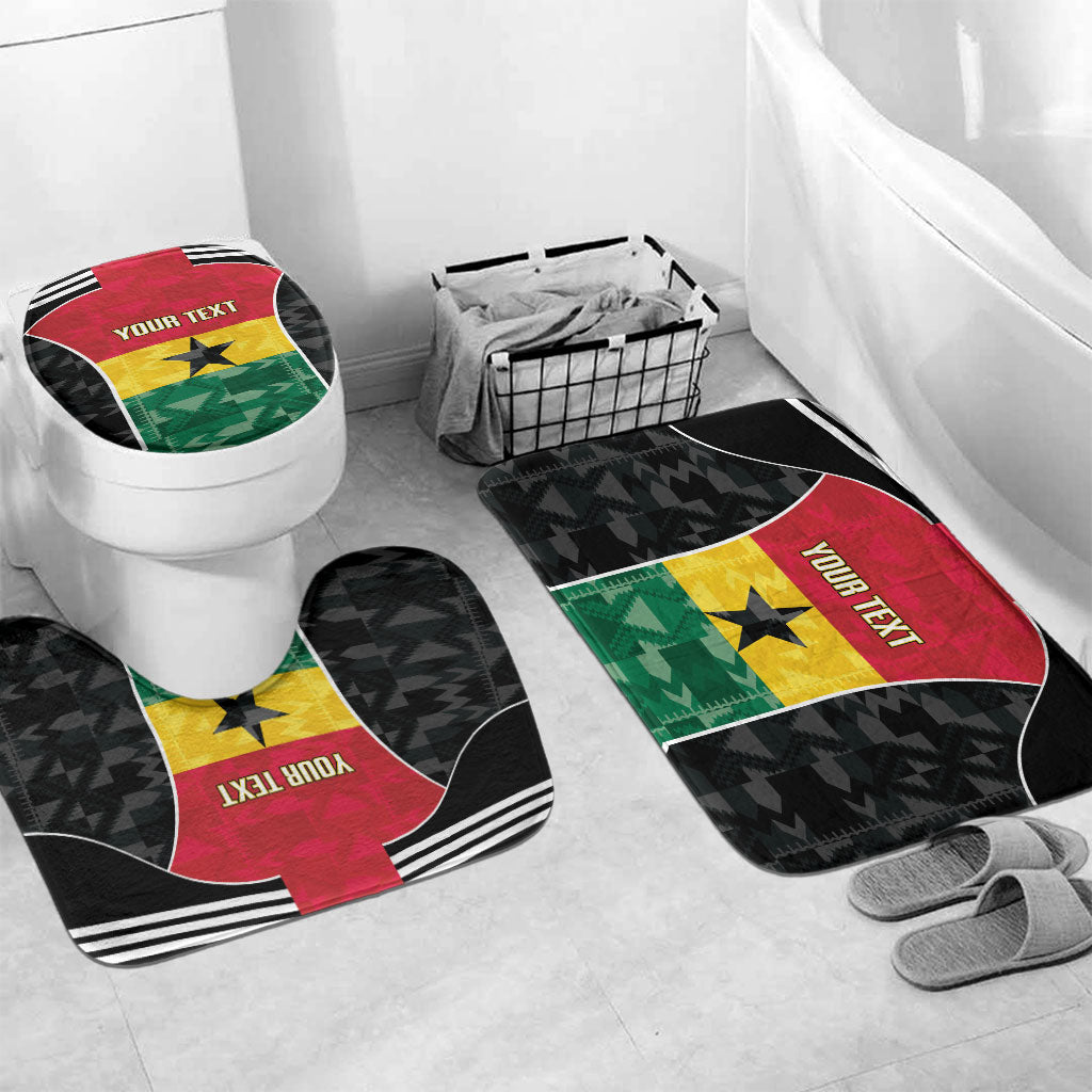 Ghana Football Custom Bathroom Set Go Black Queens Kente Pattern