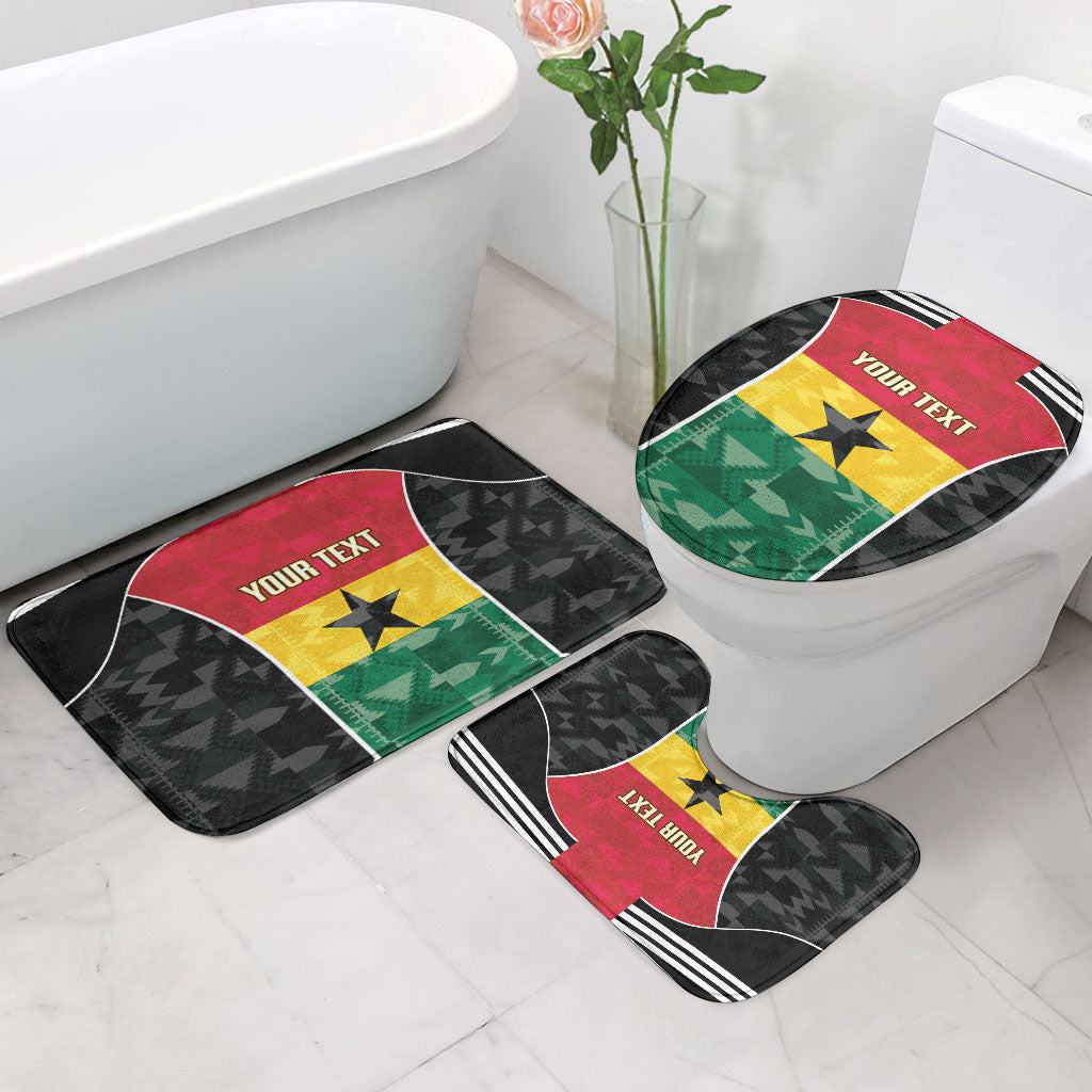 Ghana Football Custom Bathroom Set Go Black Queens Kente Pattern
