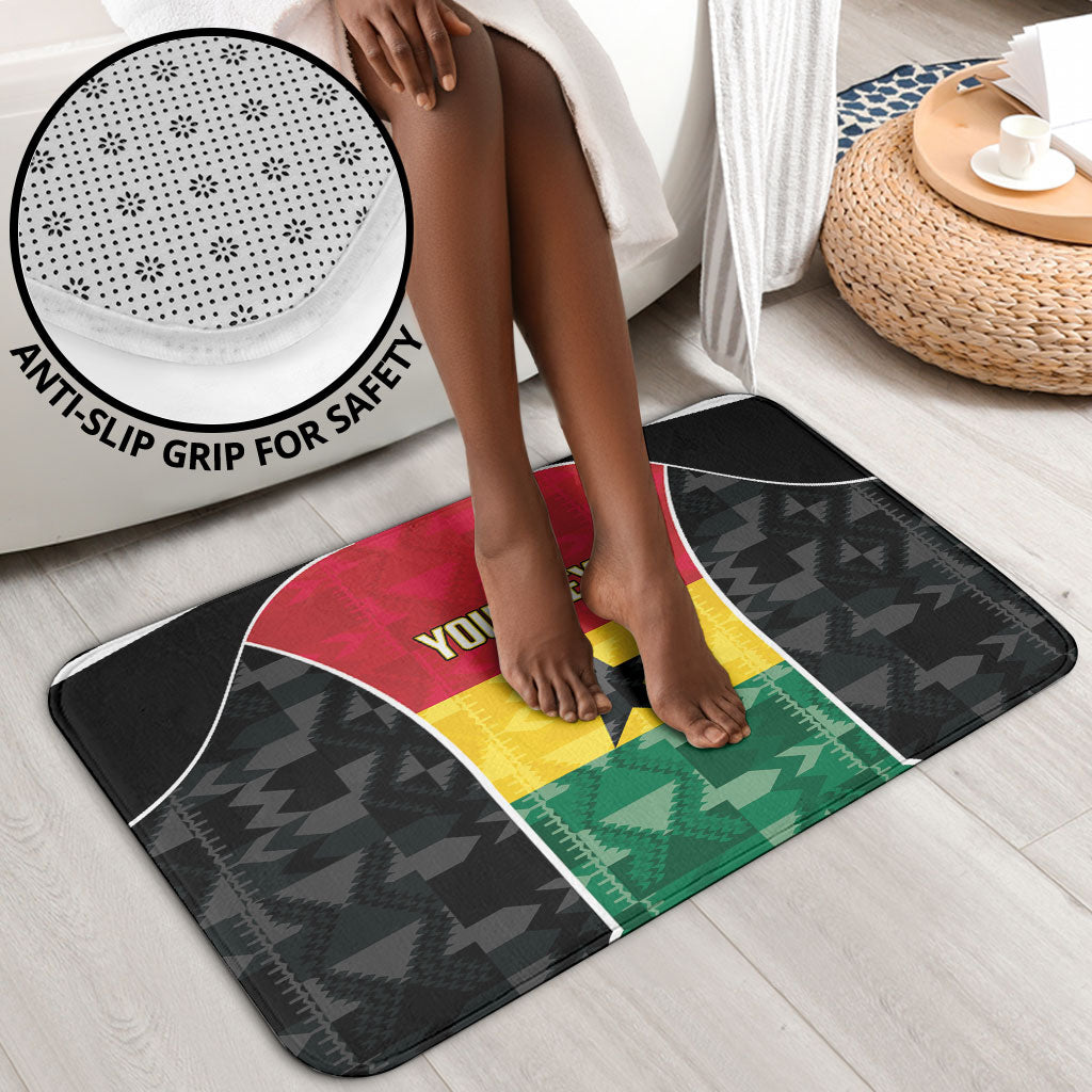 Ghana Football Custom Bathroom Set Go Black Queens Kente Pattern