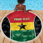 Ghana Football Custom Beach Blanket Go Black Queens Kente Pattern