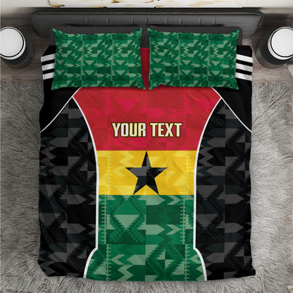 Ghana Football Custom Bedding Set Go Black Queens Kente Pattern