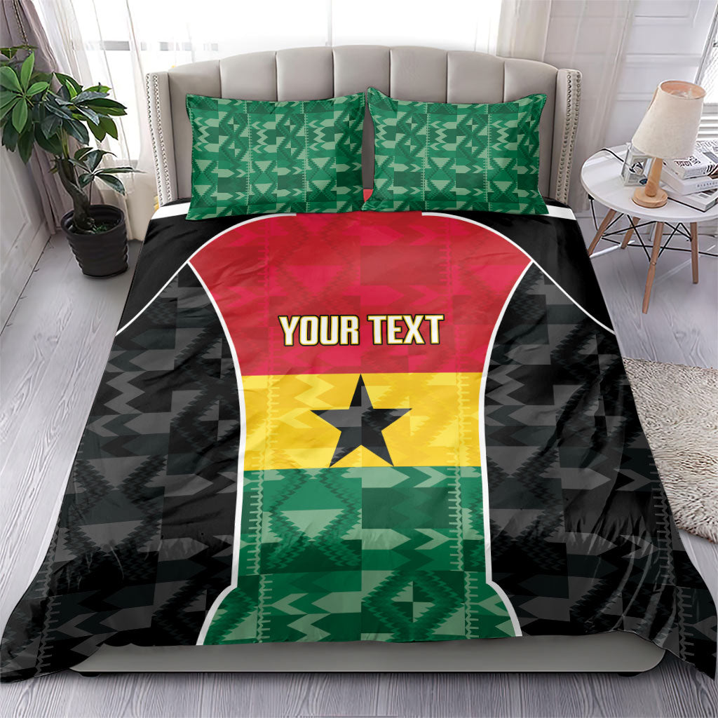 Ghana Football Custom Bedding Set Go Black Queens Kente Pattern