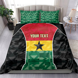 Ghana Football Custom Bedding Set Go Black Queens Kente Pattern
