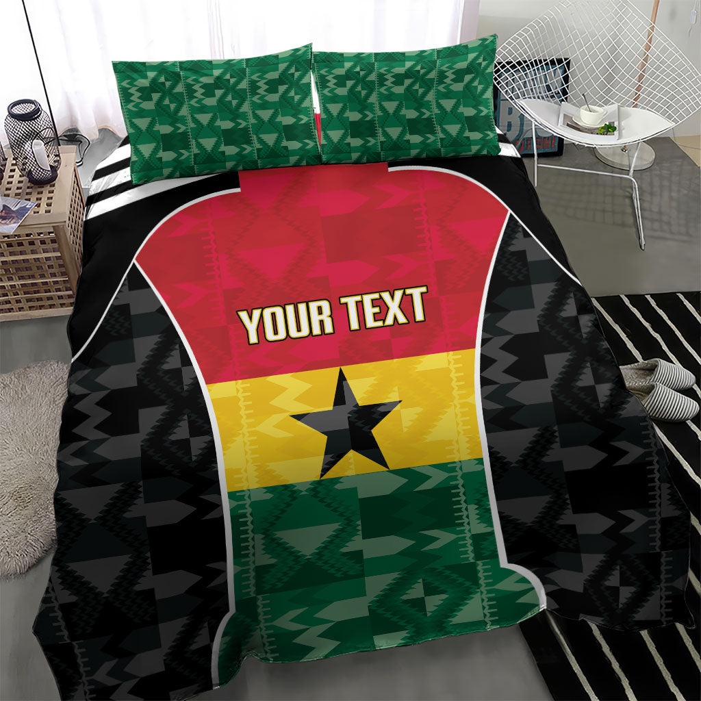 Ghana Football Custom Bedding Set Go Black Queens Kente Pattern