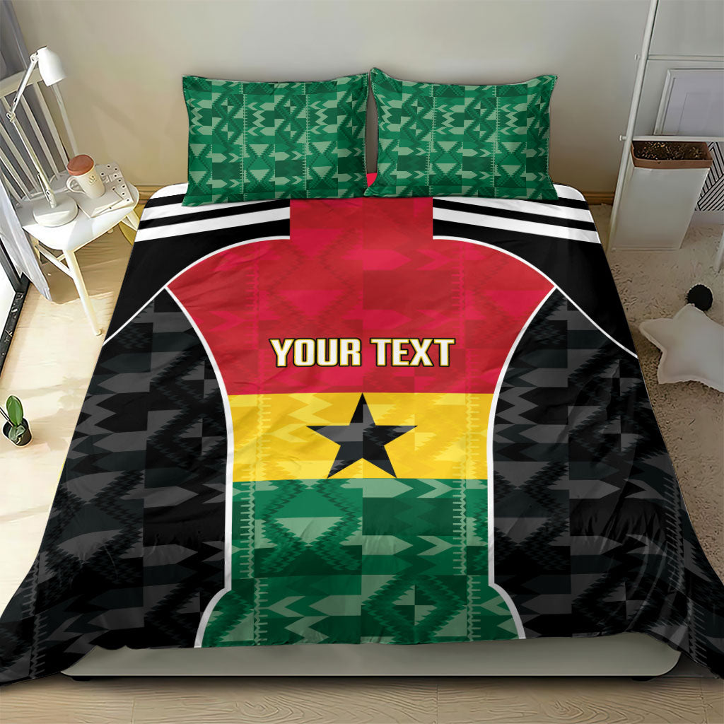 Ghana Football Custom Bedding Set Go Black Queens Kente Pattern