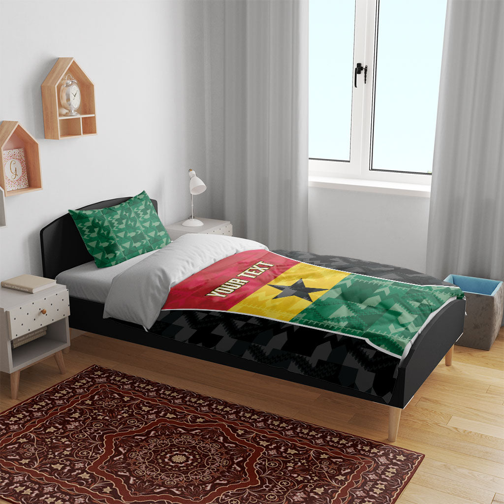 Ghana Football Custom Bedding Set Go Black Queens Kente Pattern