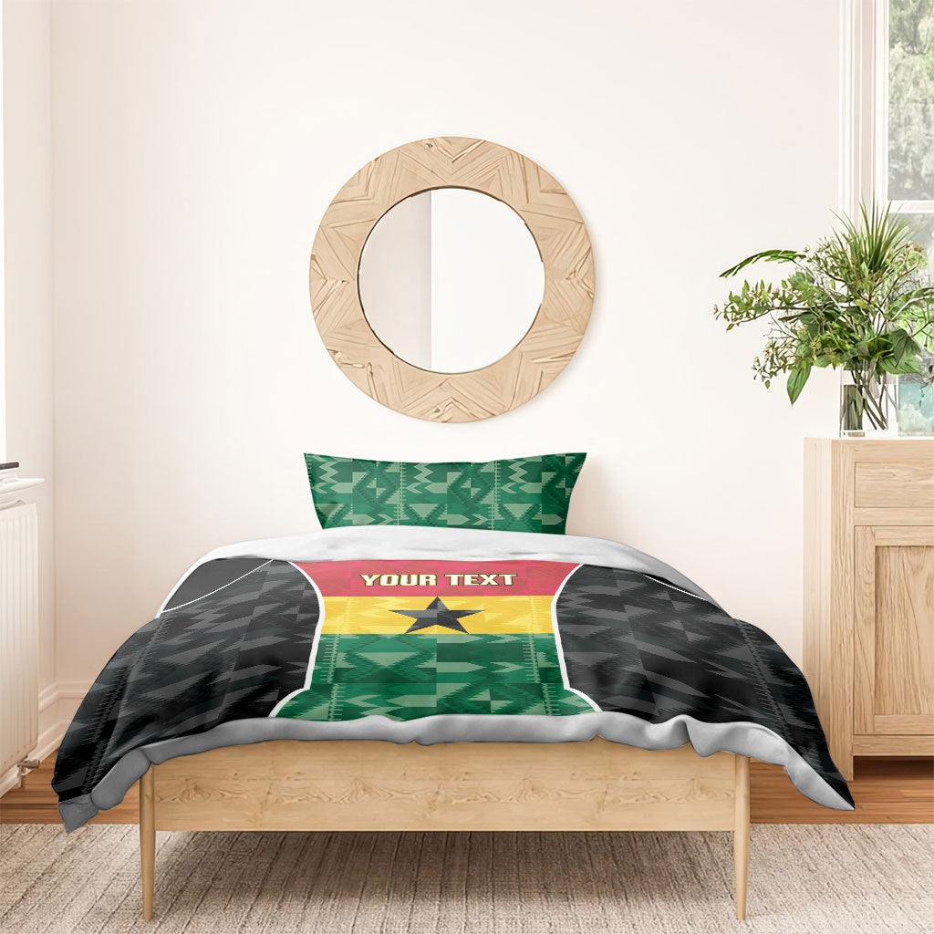 Ghana Football Custom Bedding Set Go Black Queens Kente Pattern