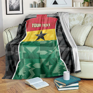 Ghana Football Custom Blanket Go Black Queens Kente Pattern