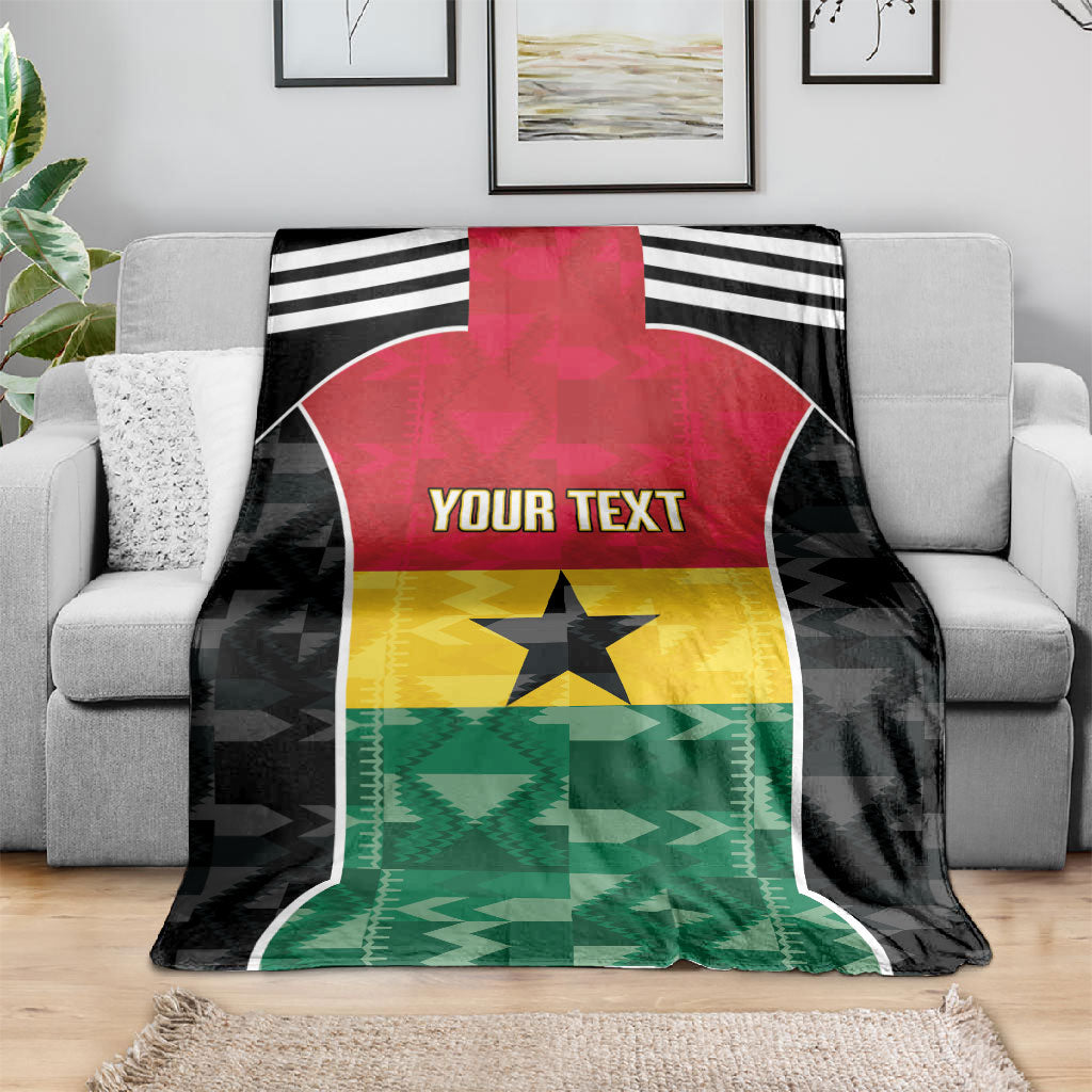 Ghana Football Custom Blanket Go Black Queens Kente Pattern