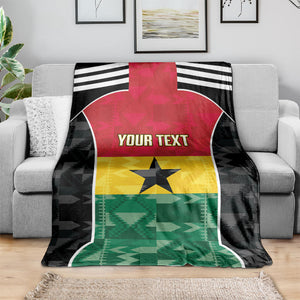 Ghana Football Custom Blanket Go Black Queens Kente Pattern