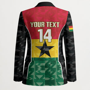 Ghana Football Custom Blazer Go Black Queens Kente Pattern