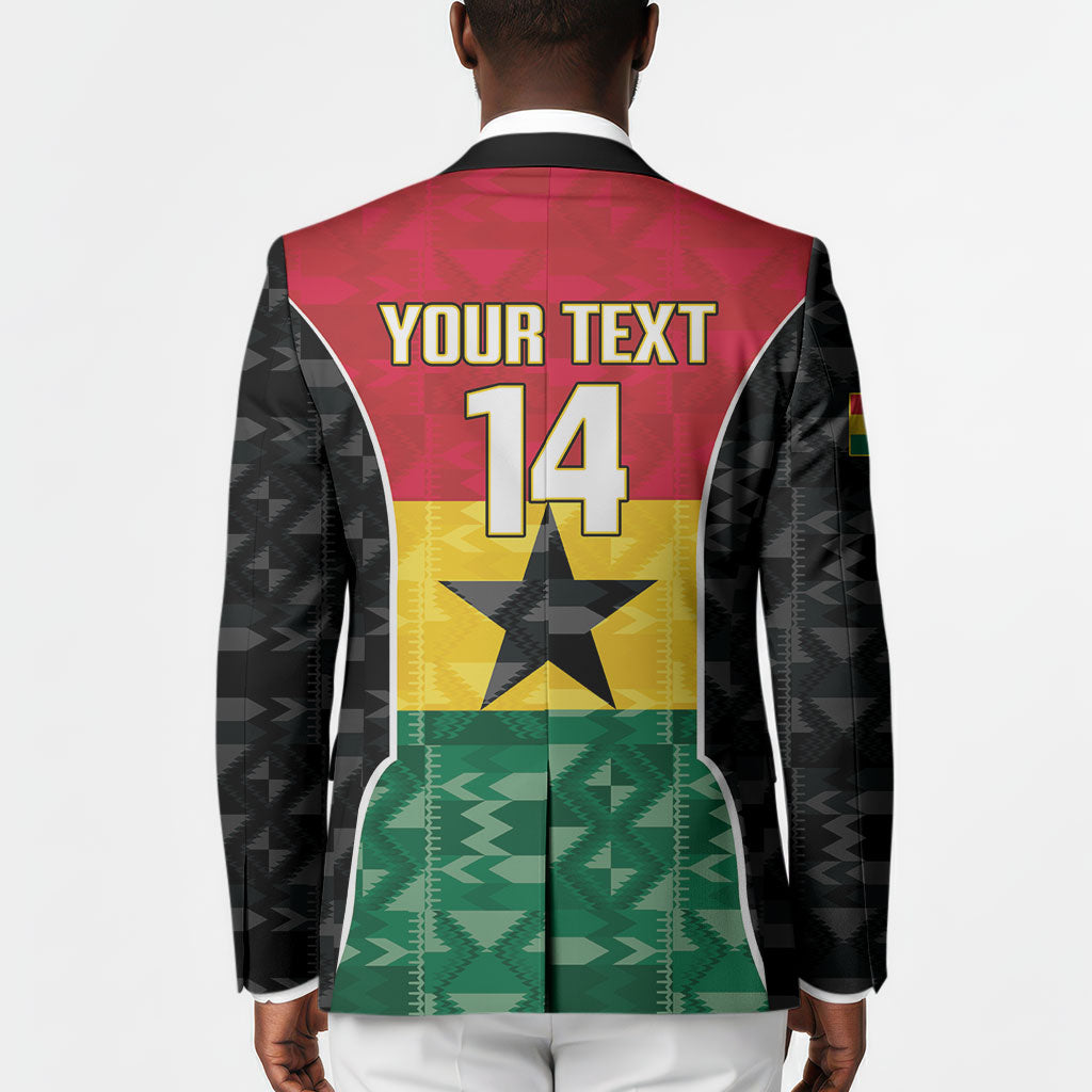 Ghana Football Custom Blazer Go Black Queens Kente Pattern