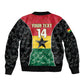 Ghana Football Custom Bomber Jacket Go Black Queens Kente Pattern