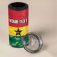 Ghana Football Custom 4 in 1 Can Cooler Tumbler Go Black Queens Kente Pattern