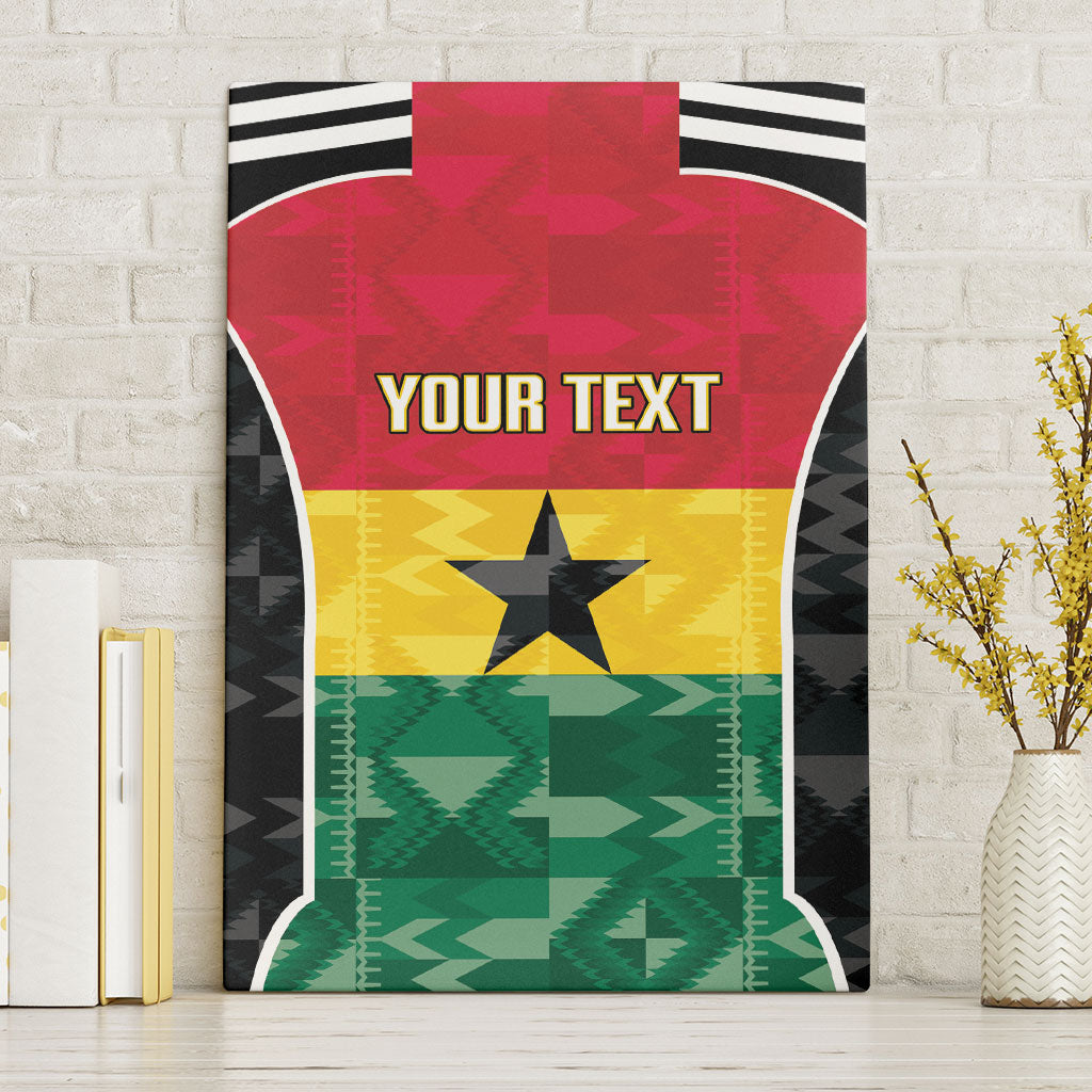Ghana Football Custom Canvas Wall Art Go Black Queens Kente Pattern