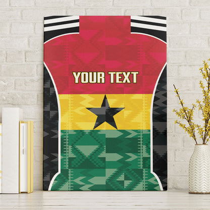 Ghana Football Custom Canvas Wall Art Go Black Queens Kente Pattern
