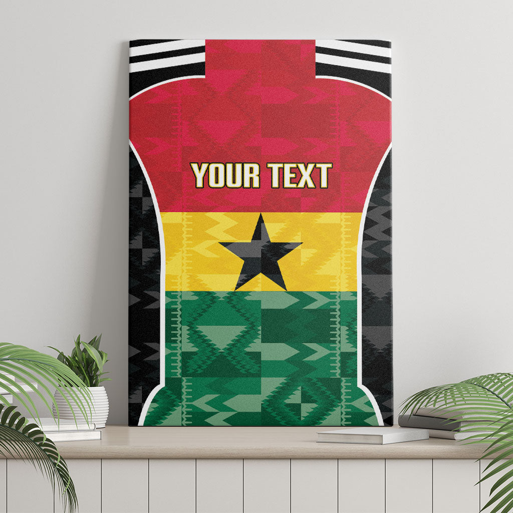 Ghana Football Custom Canvas Wall Art Go Black Queens Kente Pattern