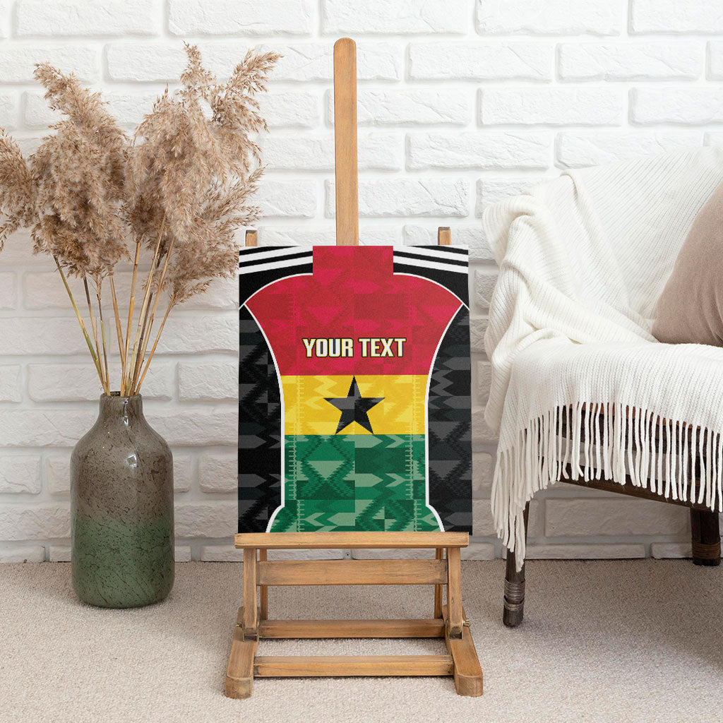 Ghana Football Custom Canvas Wall Art Go Black Queens Kente Pattern