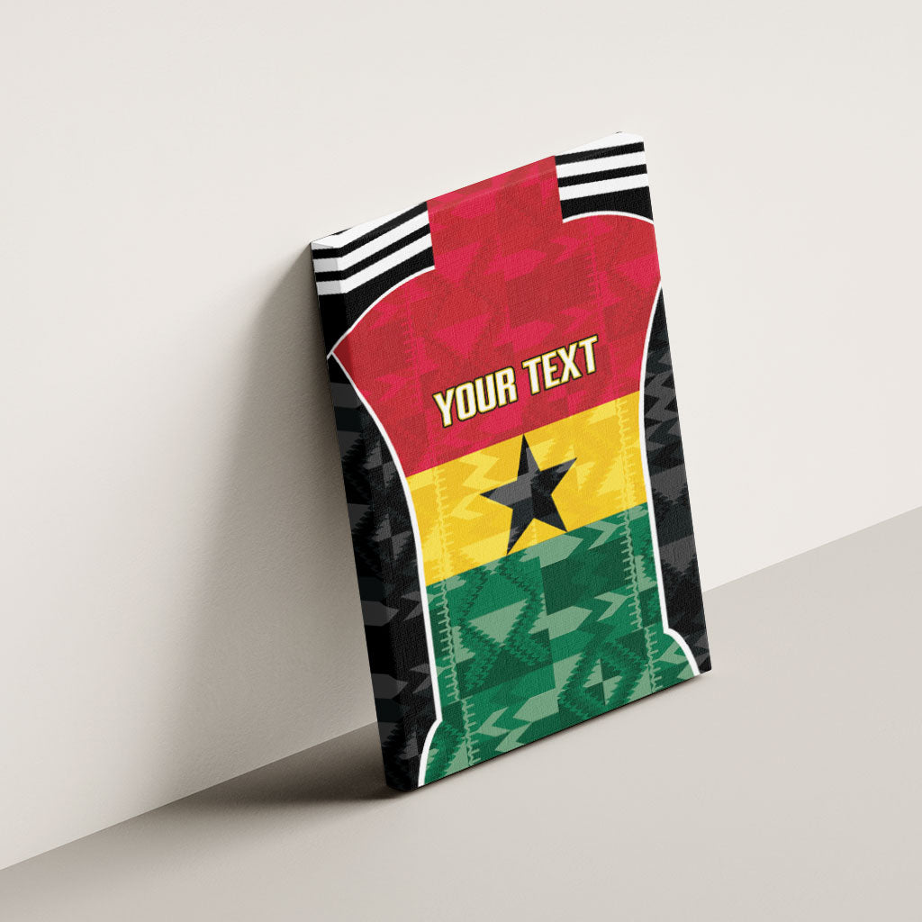Ghana Football Custom Canvas Wall Art Go Black Queens Kente Pattern