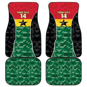 Ghana Football Custom Car Mats Go Black Queens Kente Pattern