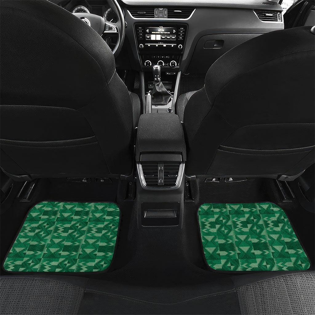 Ghana Football Custom Car Mats Go Black Queens Kente Pattern