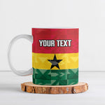 Ghana Football Custom Ceramic Mug Go Black Queens Kente Pattern