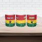Ghana Football Custom Ceramic Mug Go Black Queens Kente Pattern