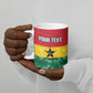 Ghana Football Custom Ceramic Mug Go Black Queens Kente Pattern