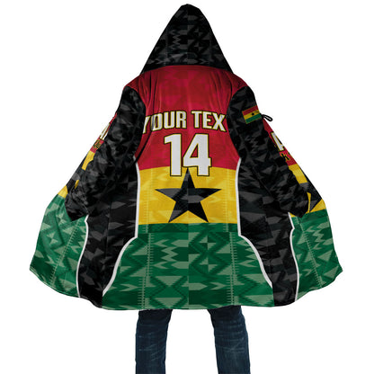 Ghana Football Custom Cloak Go Black Queens Kente Pattern