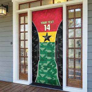 Ghana Football Custom Door Cover Go Black Queens Kente Pattern