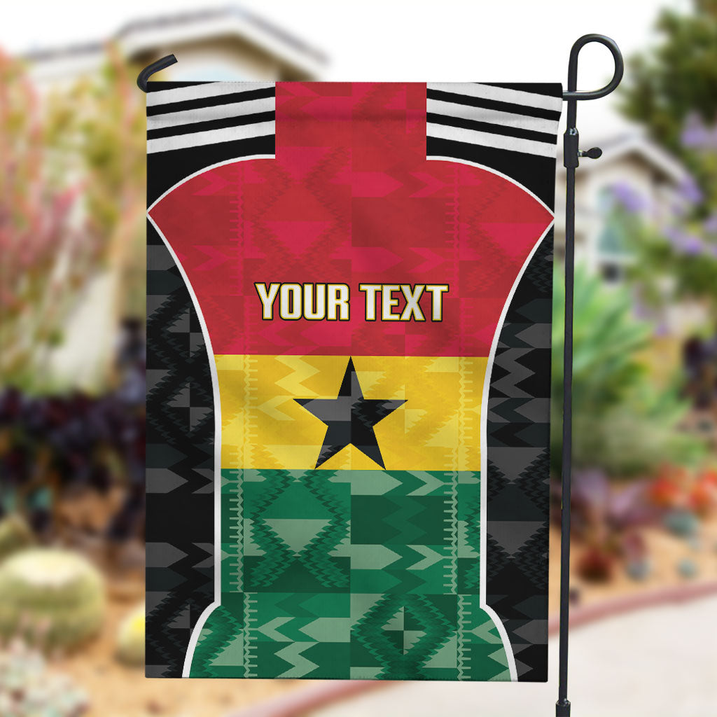 Ghana Football Custom Garden Flag Go Black Queens Kente Pattern