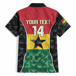 Ghana Football Custom Hawaiian Shirt Go Black Queens Kente Pattern