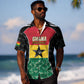 Ghana Football Custom Hawaiian Shirt Go Black Queens Kente Pattern