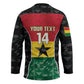 Ghana Football Custom Hockey Jersey Go Black Queens Kente Pattern