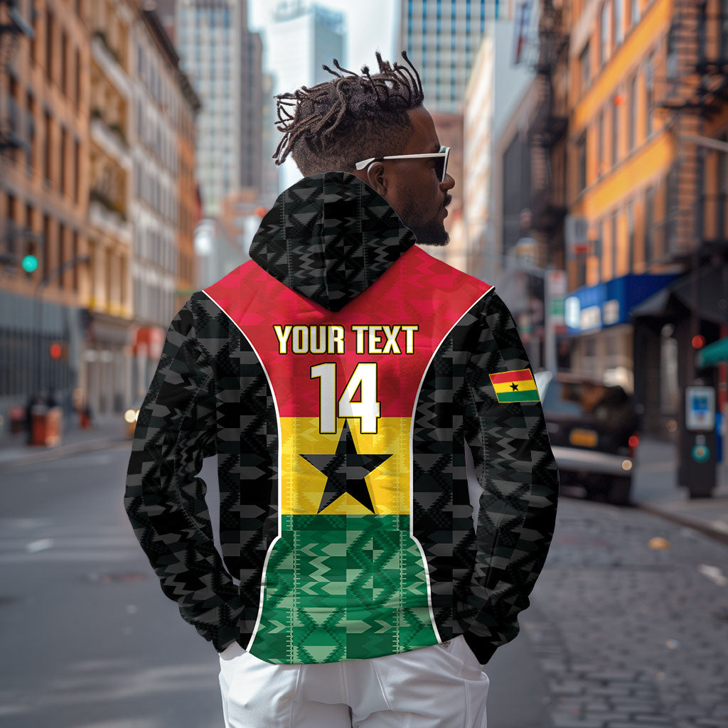 Ghana Football Custom Hoodie Go Black Queens Kente Pattern